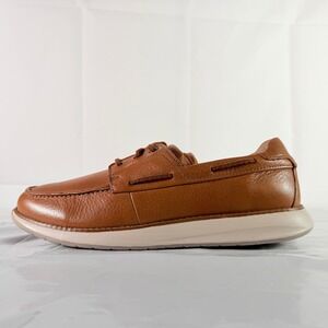 Clarks Un Pilot Lace Tan Leather Men's Boat Shoes Size 11 M NWB